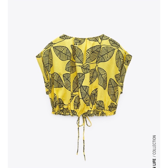 ZARA 2 PIECE LINEN CROPPED TOP AND RUCHED SKIRT - Picture 5 of 10